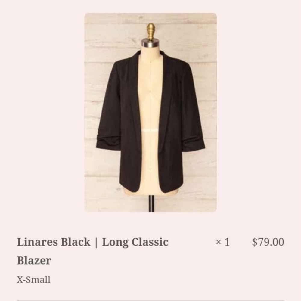 Linares Black Long Classic Blazer